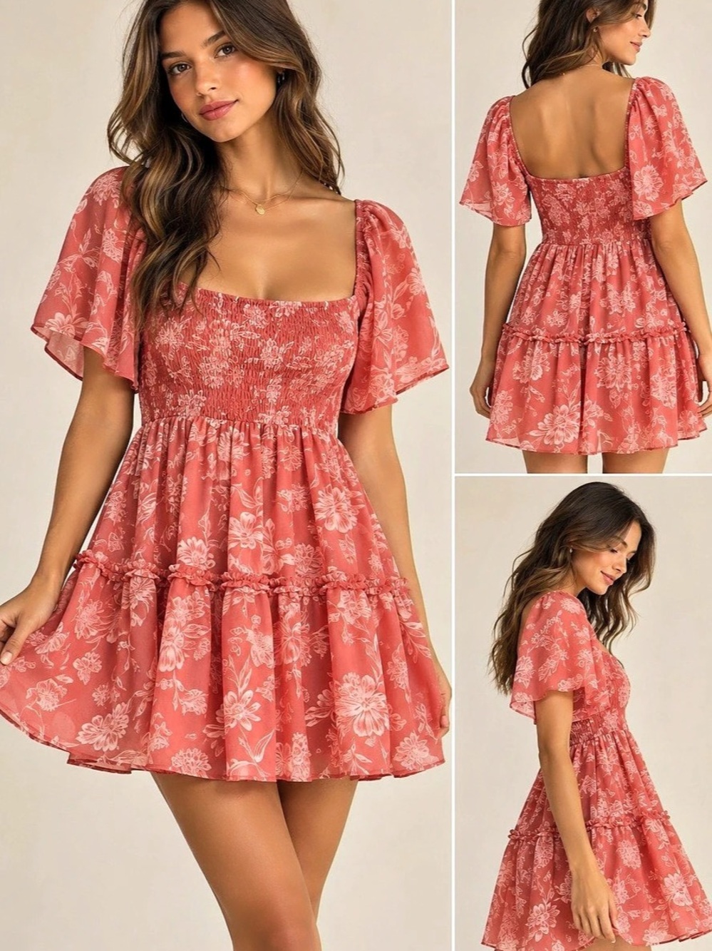 Justify Floral Mini Dress in Pink Size Small Like New